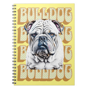 Engelse Bulldog met Retro Font Notitieboek