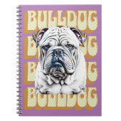 Engelse Bulldog met Retro Font Notitieboek (Voorkant)