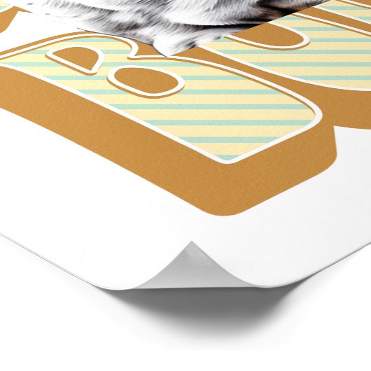 Engelse Bulldog met Retro Font Poster (Hoek)