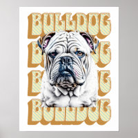 Engelse Bulldog met Retro Font