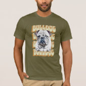 Engelse Bulldog met Retro Font T-shirt (Voorkant)