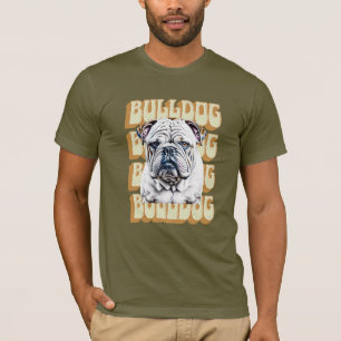 Engelse Bulldog met Retro Font T-shirt