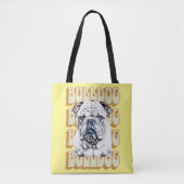 Engelse Bulldog met Retro Font Tote Bag (Voorkant)