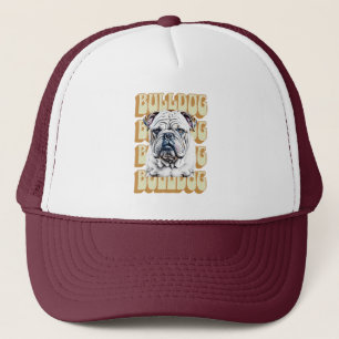 Engelse Bulldog met Retro Font Trucker Pet