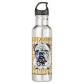 Engelse Bulldog met Retro Font Waterfles (Voorkant)