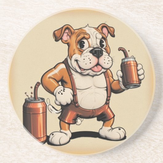 Engelse Bulldog met Soda Onderzetter (Voorkant)