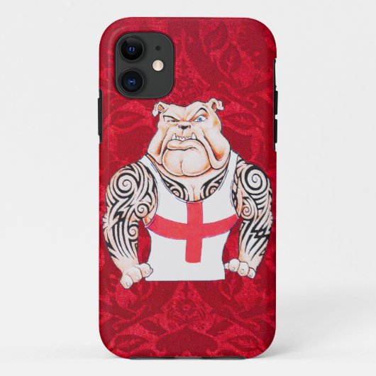 Engelse Bulldog met tribale Tattoos Case-Mate iPhone Case (Achterkant)