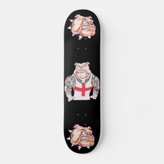 Engelse Bulldog met tribale Tattoos Persoonlijk Skateboard (Voorkant)