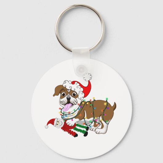 Engelse Bulldog met wiellampjes Sleutelhanger (Voorkant)