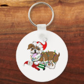 Engelse Bulldog met wiellampjes Sleutelhanger (Voorkant)
