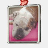 Engelse Bulldog Metalen Ornament (Links)