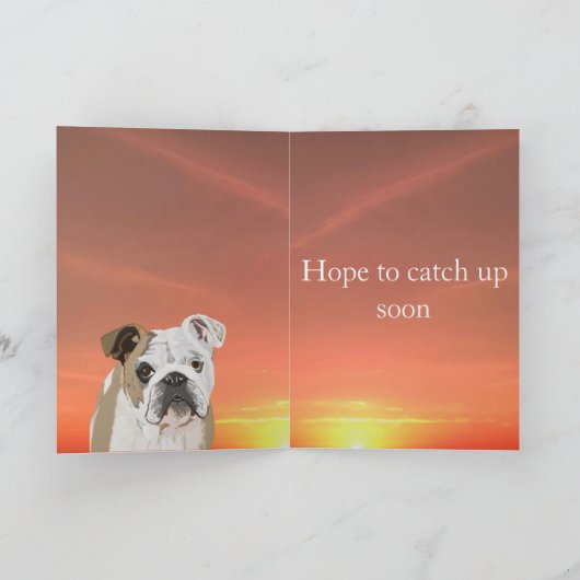 Engelse Bulldog "Missing You" Kaart (Binnen)