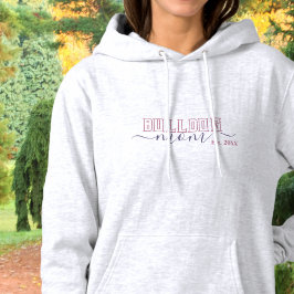 Engelse Bulldog Moeder Geschat Jaar Roze Paars Hoodie