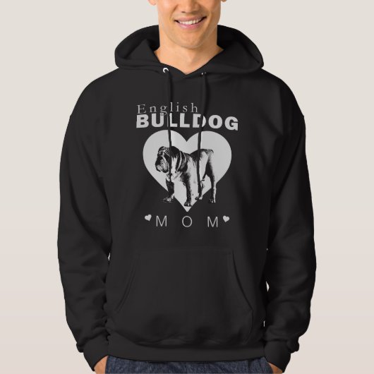 Engelse Bulldog Moeder Hoodie (Voorkant)