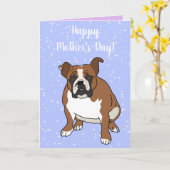 Engelse Bulldog Moederdag Kaart (Gele Bloem)