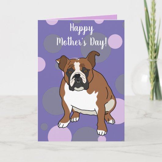 Engelse Bulldog Moederdagkaart Kaart (Voorkant)