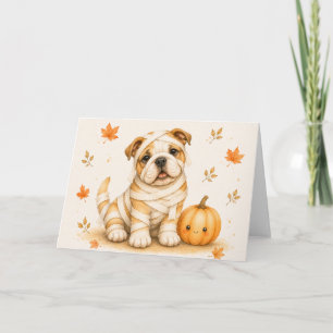 Engelse Bulldog Mummie Halloween Kaart