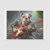 Engelse Bulldog muzikant spelen gitaar - Tissuepapier (Voorkant)