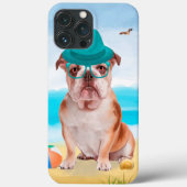 Engelse Bulldog op Beach Case-Mate iPhone Case (Achterkant)