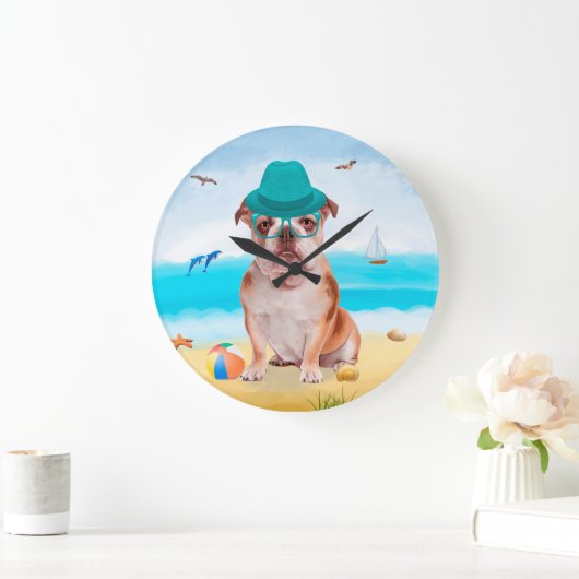 Engelse Bulldog op Beach Grote Klok (Huis)