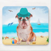 Engelse Bulldog op Beach Muismat (Voorkant)