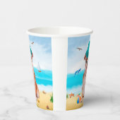 Engelse Bulldog op Beach Papieren Bekers (Links)