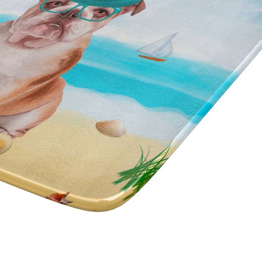 Engelse Bulldog op Beach Snijplank (Hoek)