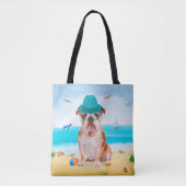 Engelse Bulldog op Beach Tote Bag (Voorkant)