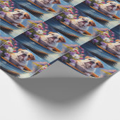Engelse Bulldog op een peddel: een Schilderachtig  Cadeaupapier (Hoek)