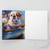 Engelse Bulldog op een peddel: een Schilderachtig  Kaart (Binnen)