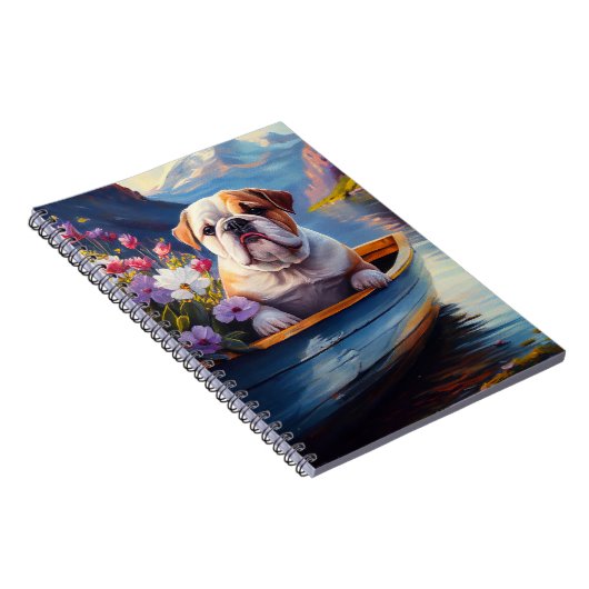 Engelse Bulldog op een peddel: een Schilderachtig  Notitieboek (Rechterzijde)