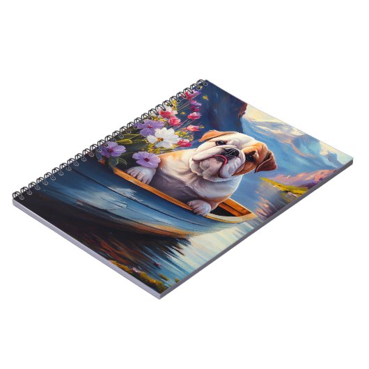 Engelse Bulldog op een peddel: een Schilderachtig  Notitieboek (Linkerzijde)