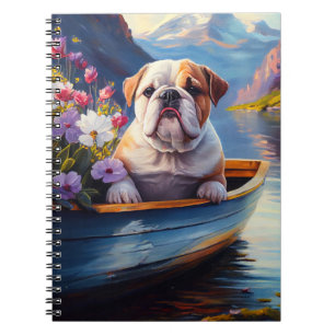 Engelse Bulldog op een peddel: een Schilderachtig  Notitieboek