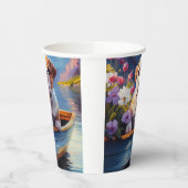 Engelse Bulldog op een peddel: een Schilderachtig Papieren Bekers (Links)