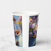 Engelse Bulldog op een peddel: een Schilderachtig Papieren Bekers (Rechts)