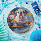 Engelse Bulldog op een peddel: een Schilderachtig Papieren Bordje (Feest)