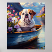 Engelse Bulldog op een peddel: een Schilderachtig Poster (Voorkant)