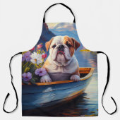 Engelse Bulldog op een peddel: een Schilderachtig  Schort (Voorkant)