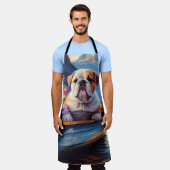 Engelse Bulldog op een peddel: een Schilderachtig  Schort (Gedragen)