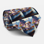 Engelse Bulldog op een peddel: een Schilderachtig Stropdas (Opgerold)