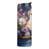 Engelse Bulldog op een peddel: een Schilderachtig Thermosbeker (Gedraaid links)