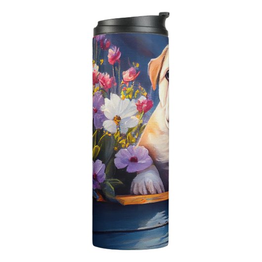 Engelse Bulldog op een peddel: een Schilderachtig  Thermosbeker (Gedraaid links)