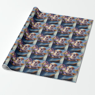 Engelse Bulldog op een Peddel: Een Schitterend Avo Cadeaupapier