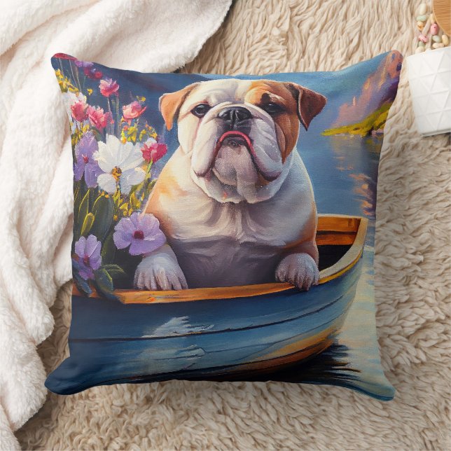 Engelse Bulldog op een Peddel: Een Schitterend Avo Kussen (Deken)