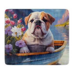 Engelse Bulldog op een Peddel: Een Schitterend Avo Snijplank