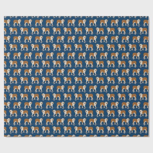 Engelse Bulldog op skateboard wrappaper Cadeaupapier (Vlak)