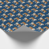 Engelse Bulldog op skateboard wrappaper Cadeaupapier (Hoek)