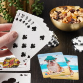 Engelse Bulldog op Strand Pokerkaarten (Insitu)