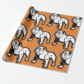 Engelse Bulldog Oranje Print Birthday Cadeaupapier (Uitgerold)