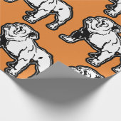 Engelse Bulldog Oranje Print Birthday Cadeaupapier (Hoek)